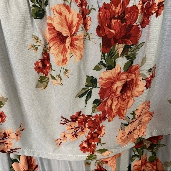 NWT BP Light Blue/Lavender Floral Off The Shoulder Midi Dress Size 4X - Picture 7 of 7